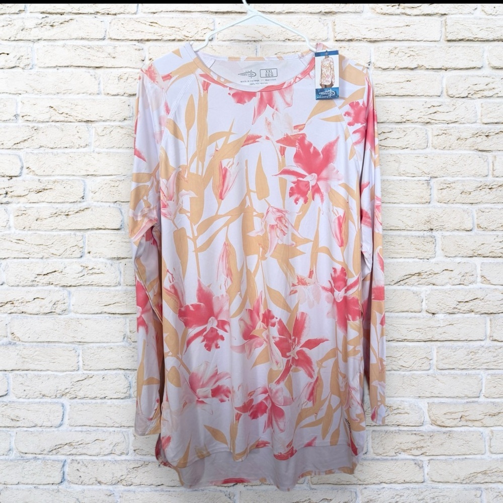NWT Reel Life Jax Long Sleeve UV Swim Cover Up Size XXL